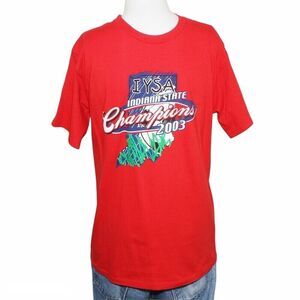 Small Mens Indiana Youth Services Champions IYSA 2003 Adidas Graphic T-Shirt